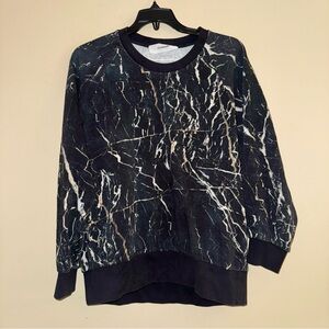 Chalayan Black Marble Printed Cotton Jumper Size M